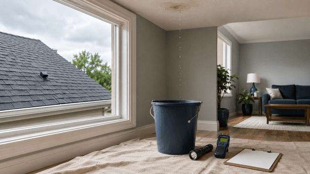 Roof leak: What to do now and when to call a roofer